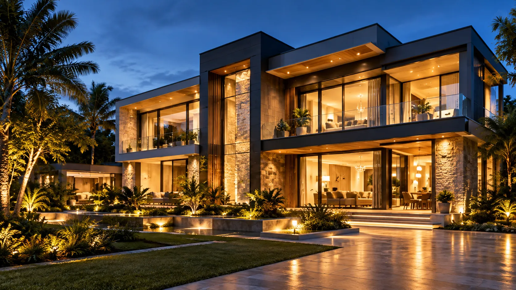 Luxury modern home exterior and facade